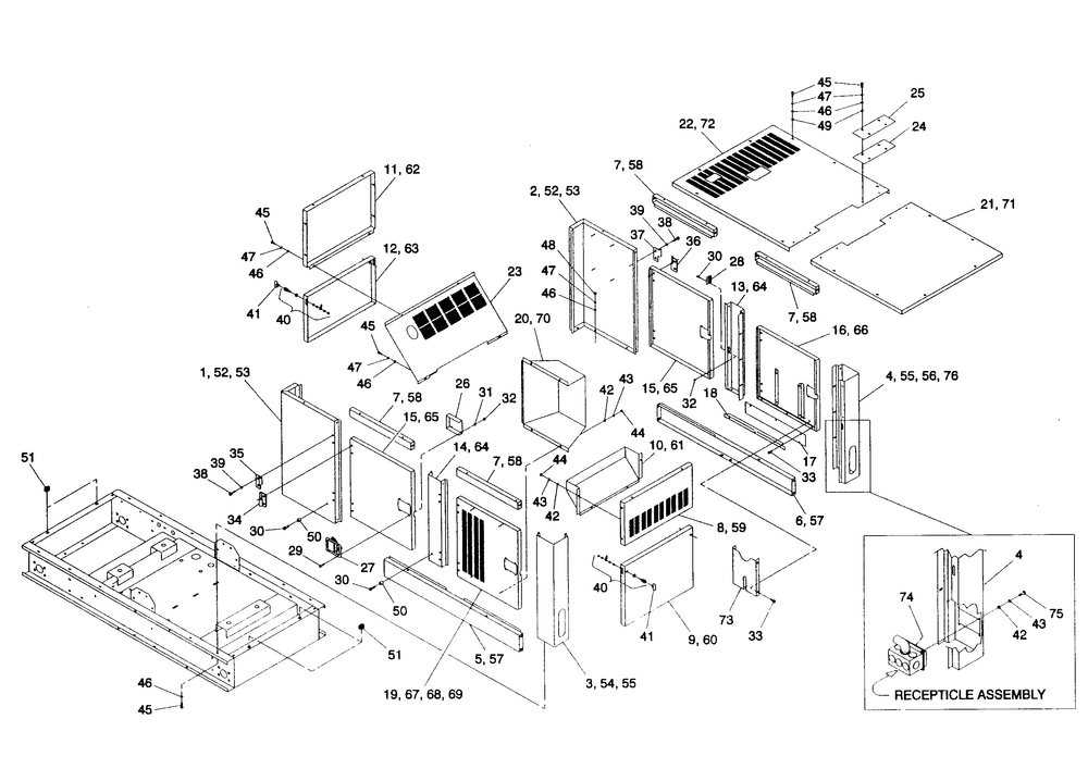 Compartment Diagram and Parts List for 4058-0  Generac Generator