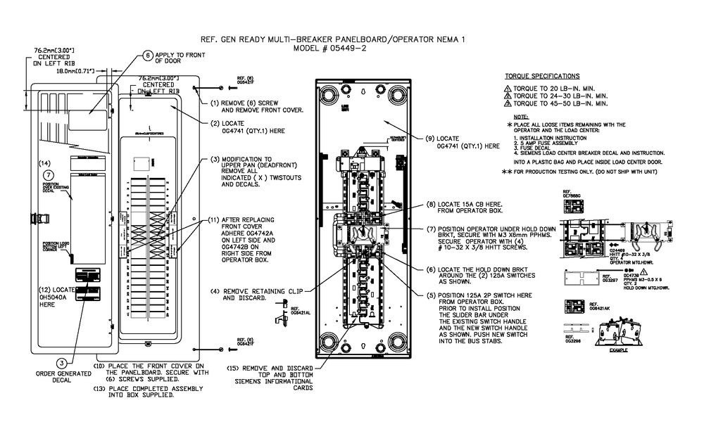 Av Genrdy Multibkr Pb W/Opr N1 Diagram and Parts List for 0054482 (6633908 - 9795453)(2015) Generac Generator