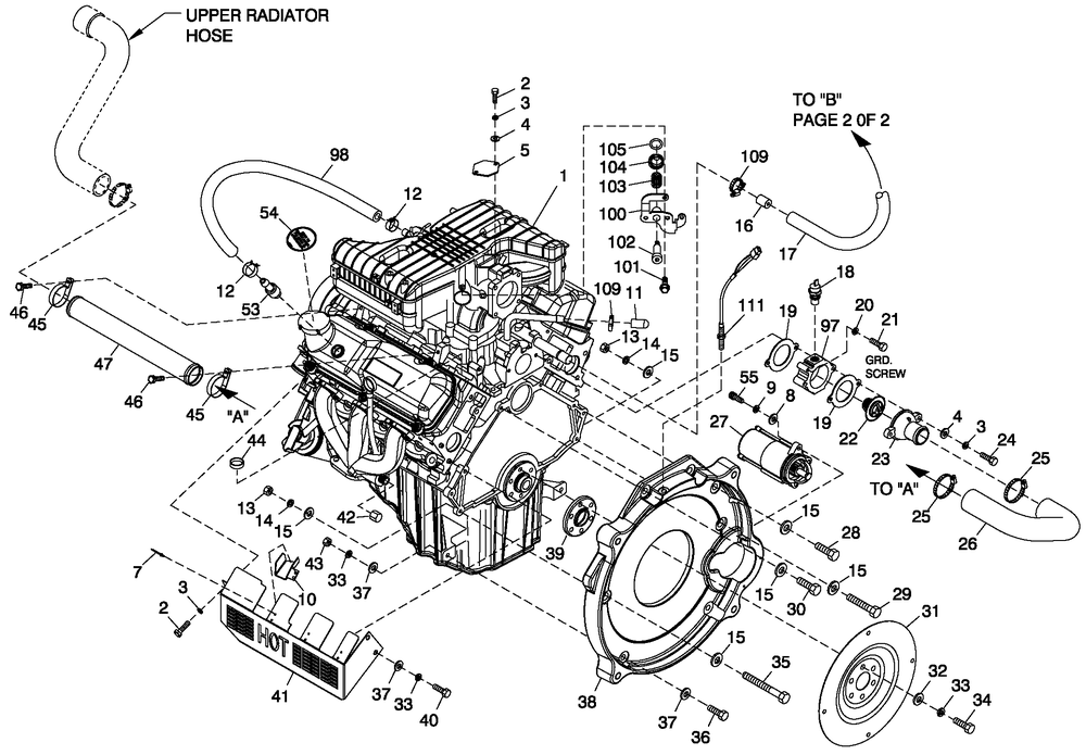 Engine Common Parts 4.2l G3 Diagram and Parts List for ET04842ANAY (5882868)(2010) Generac Generator