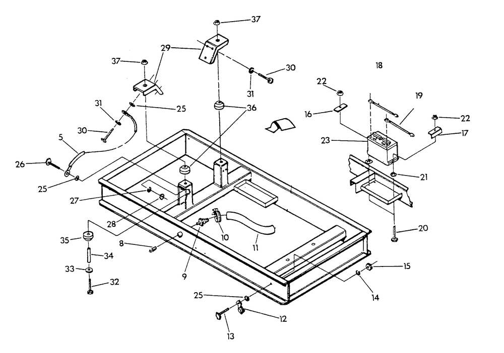 Mounting Base Diagram and Parts List for 9301-3  Generac Generator