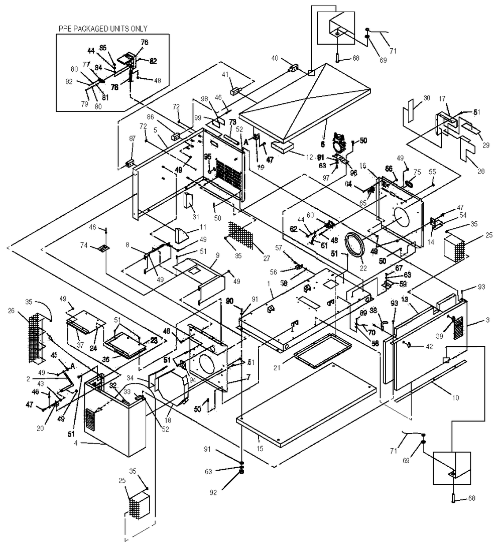 Enclosure 1 Diagram and Parts List for 0046793 (4125897 - 4342148)(2006) Generac Generator