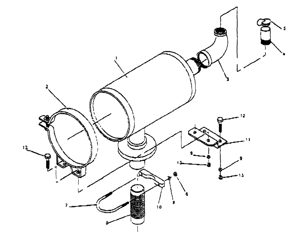Muffler Diagram and Parts List for 0757-1  Generac Generator