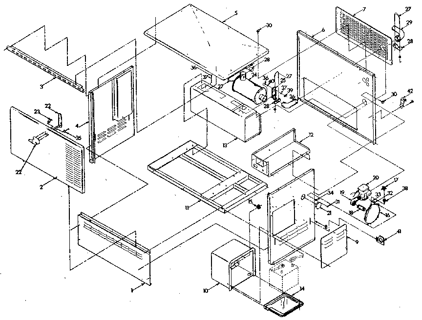 Home standby enclosure Diagram and Parts List for 9067-0  Generac Generator