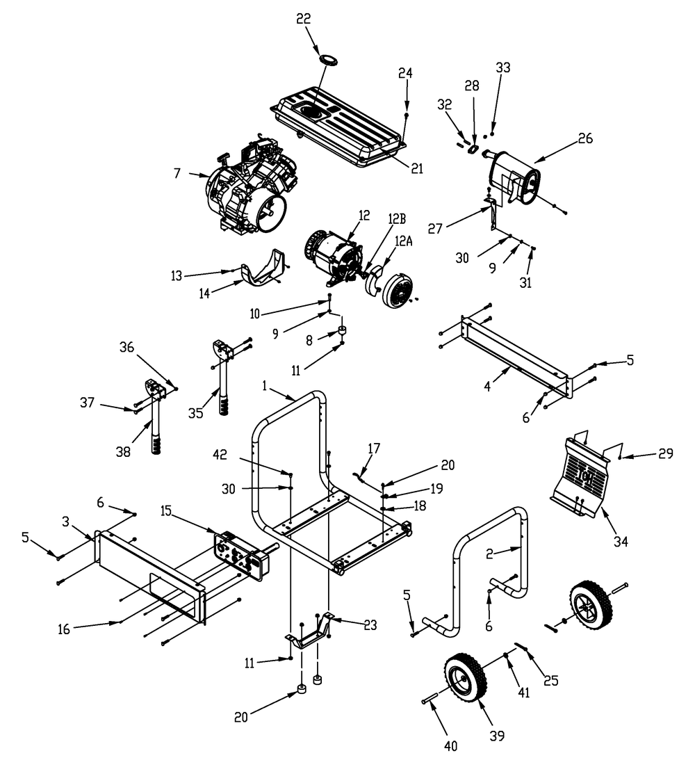 Ev,5.5kw Portable Stm Sku Csa Diagram and Parts List for 0057380 (5316863 - 5906669)(2010) Generac Generator