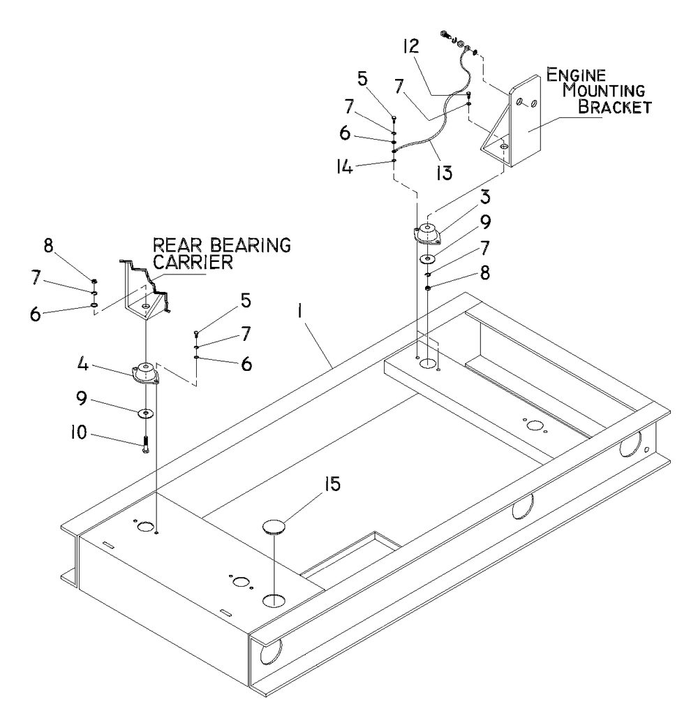 Mounting Base Diagram and Parts List for 0044741 (3580728 - 3694588)(2014) Generac Generator