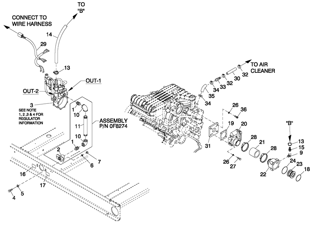Fuel System 4.2l 48kw Emsn Diagram and Parts List for QT04842ANAC (5949127 - 6327874)(2011) Generac Generator