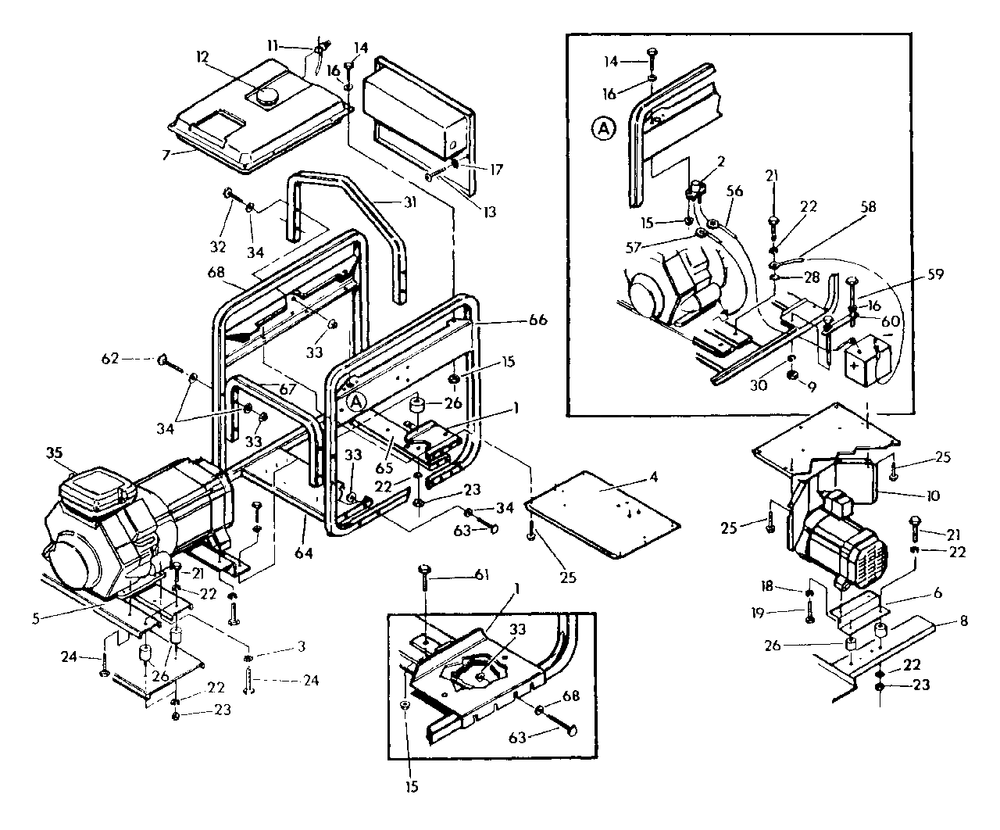 Cradle Diagram and Parts List for MC1259 (0640-0)(0640-0) Generac Generator