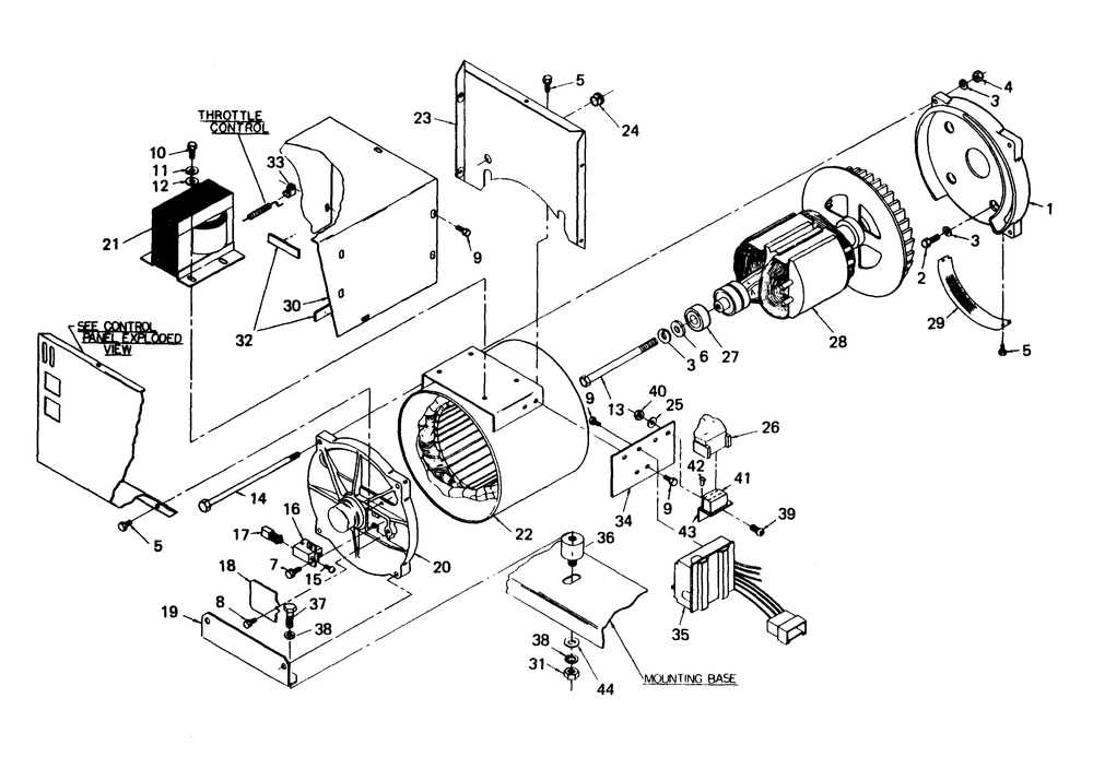 Alternator Assembly Diagram and Parts List for 6948-1  Generac Welder