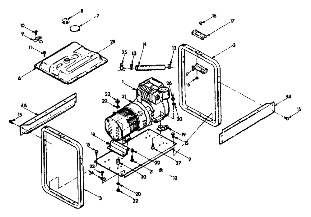 Cradle No. 75991 Diagram and Parts List for HD6000 (9093-0)(9093-0) Generac Generator