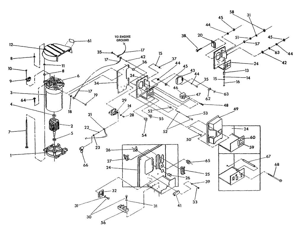 Alternator And Panel Diagram and Parts List for 0916-0  Generac Generator