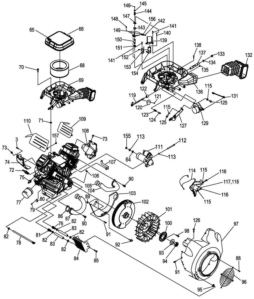 Engine 2 Diagram and Parts List for 0058731 (7388136 - 8100518)(2013) Generac Generator