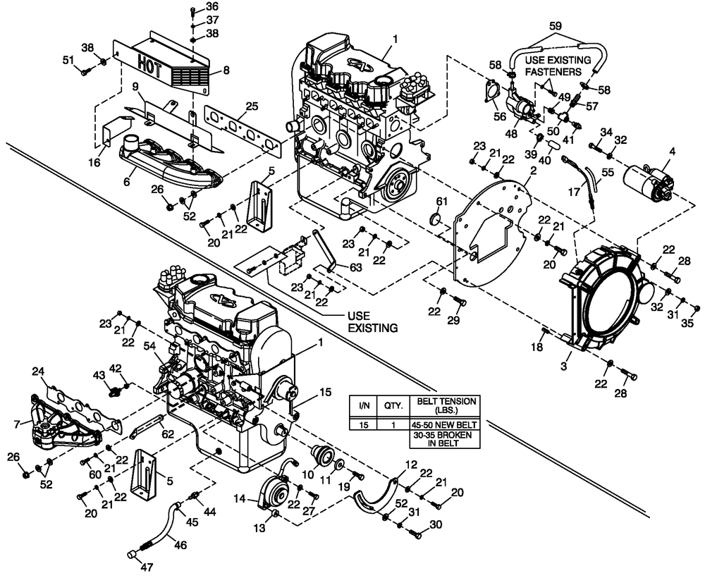 Engine Common Parts 1.6l Diagram and Parts List for ST02016ANAN (4661517 - 4690840)(2007) Generac Generator