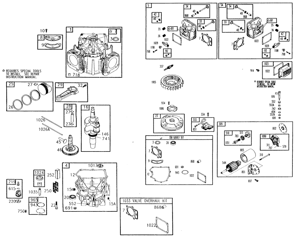 Engine Diagram and Parts List for 4268-0  Generac Generator