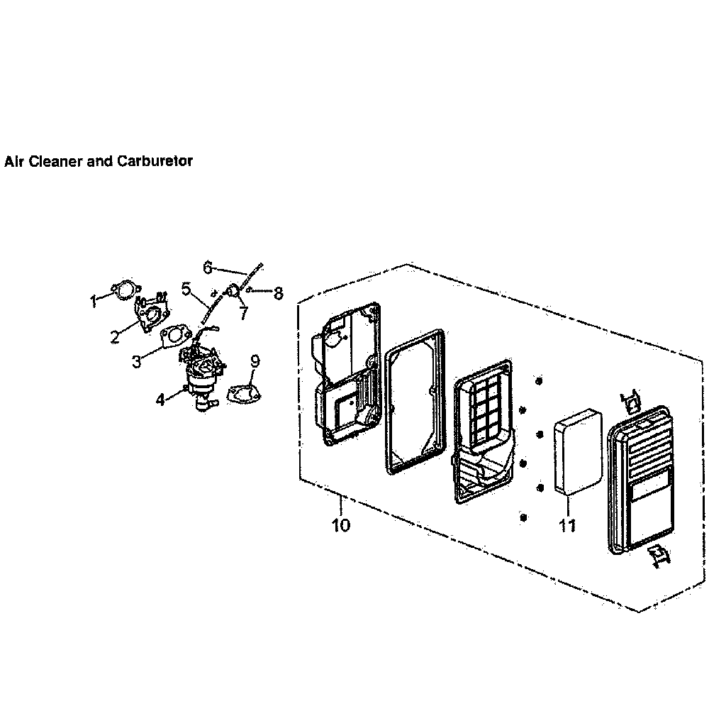 Carburetor Diagram and Parts List for 5941-2  Generac Generator