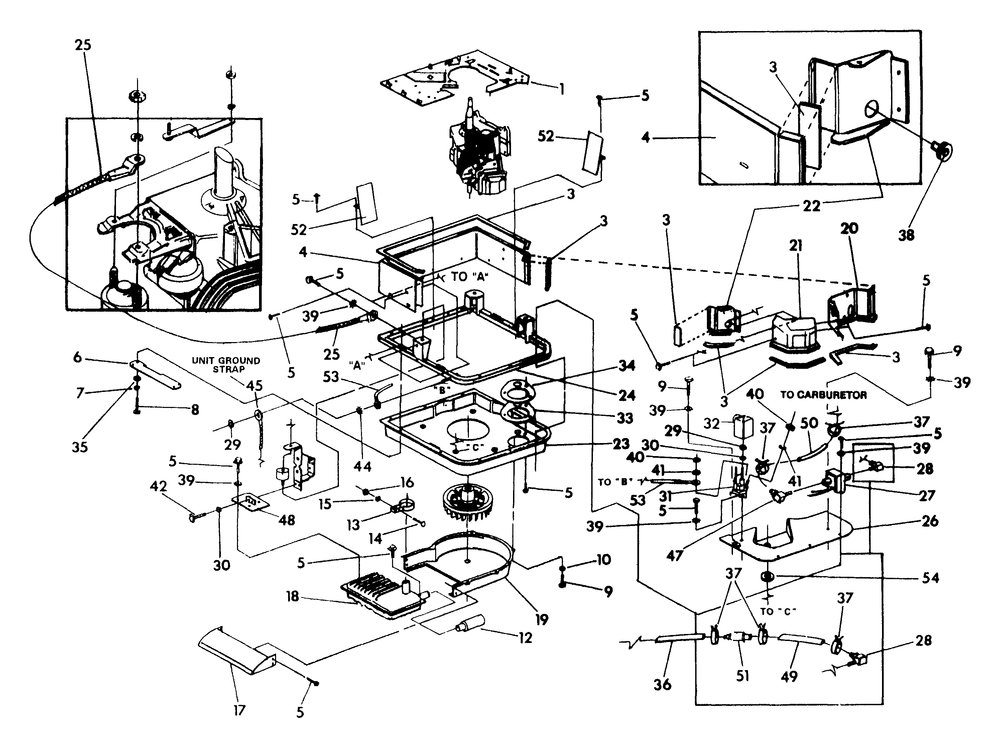Engine Sheet Metal Diagram and Parts List for 9629-2  Generac Generator