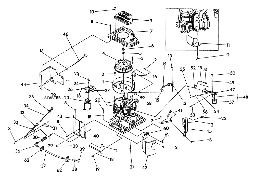Gn-360 Engine (Long Block) Diagram and Parts List for 9712-2 Np50g Rv Generac Generator