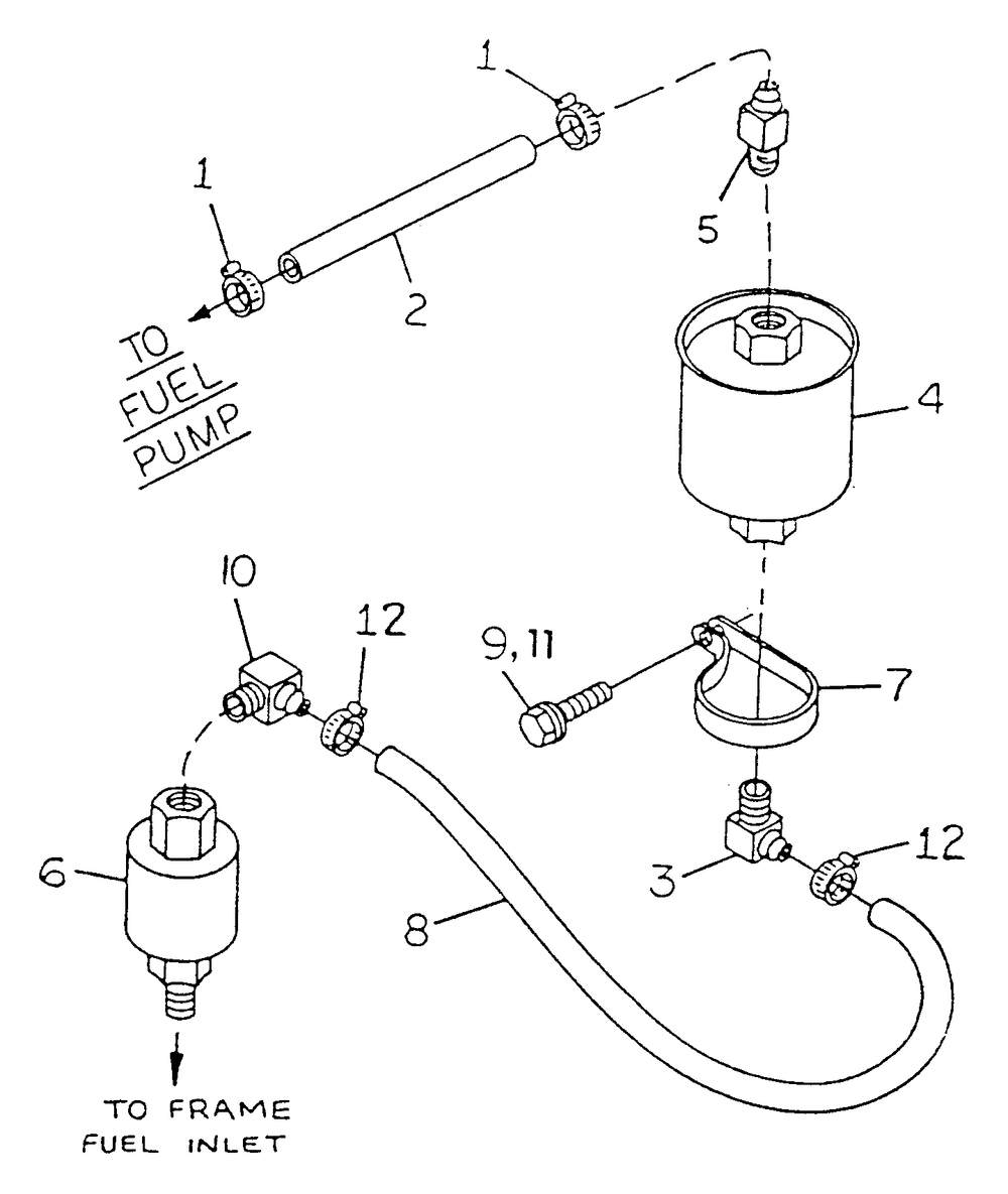 Fuel Filter And Solenoid Diagram and Parts List for 9301-3  Generac Generator