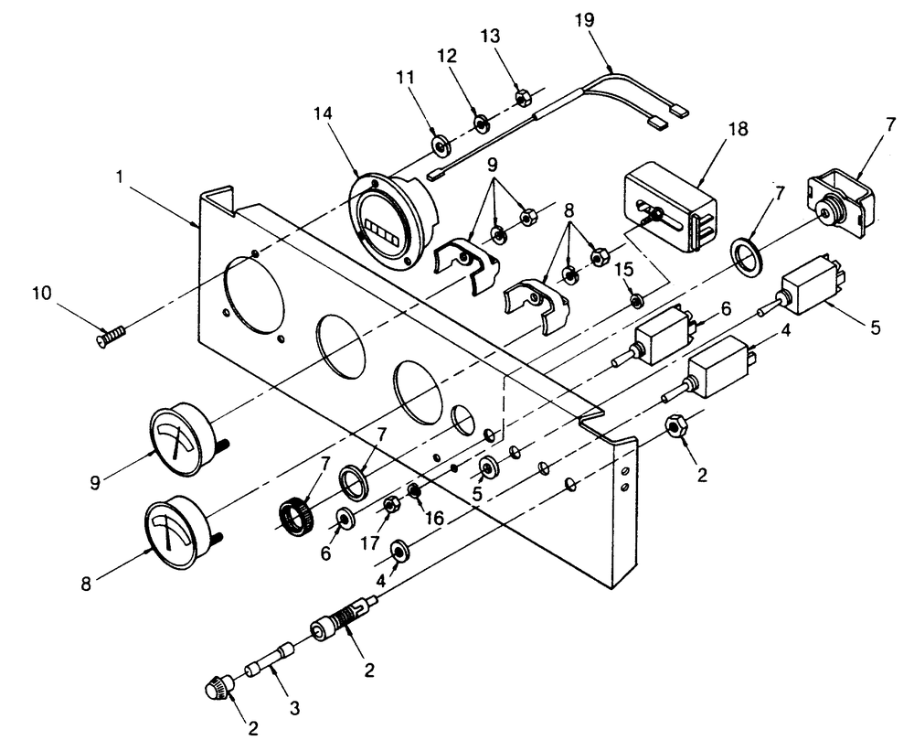 Engine Control Panel Diagram and Parts List for 1013-B  Generac Welder