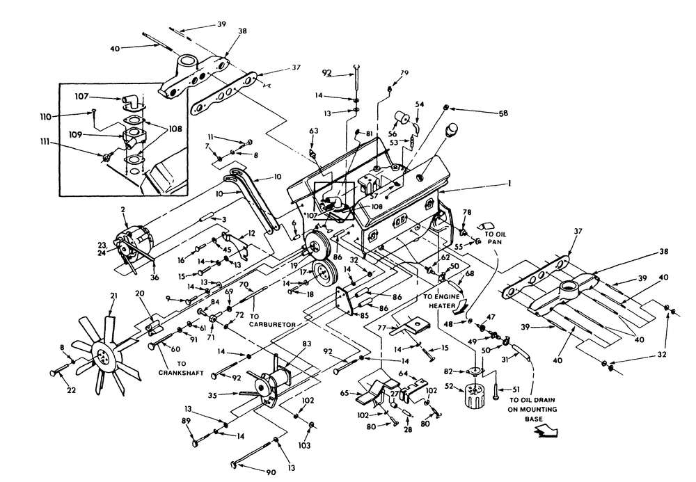 Engine - 5.7 Liter (Part 2) Diagram and Parts List for 9303-8  Generac Generator