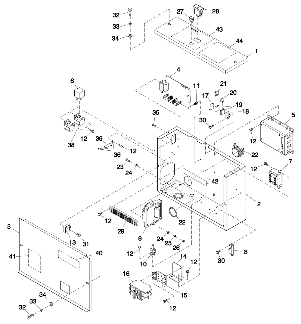 Control Panel Diagram and Parts List for 0050280 (3960659)(2004) Generac Generator