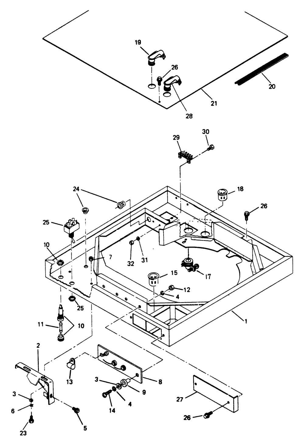 Blower Shroud Assembly Diagram and Parts List for 6613-1  Generac Generator