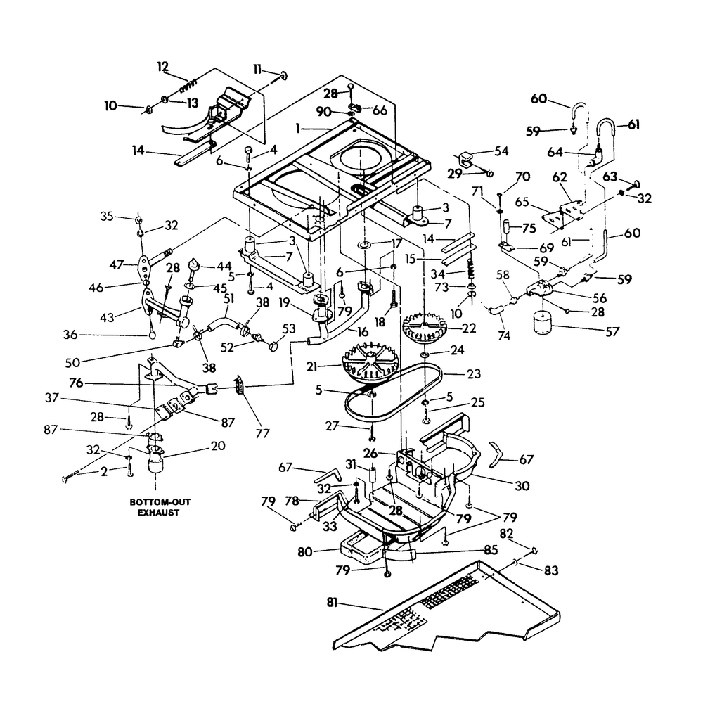 Base And Pulley Diagram and Parts List for 0443-0  Generac Generator