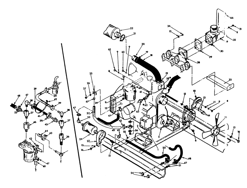Engine Common Parts Diagram and Parts List for 9324-3  Generac Generator