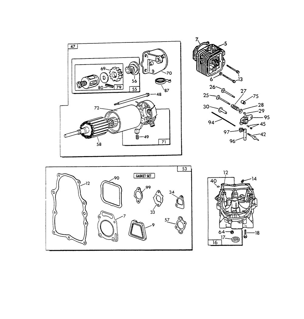 Gn-480 And Gn-570 Engine (Part 3) Diagram and Parts List for 0433-0  Generac Generator