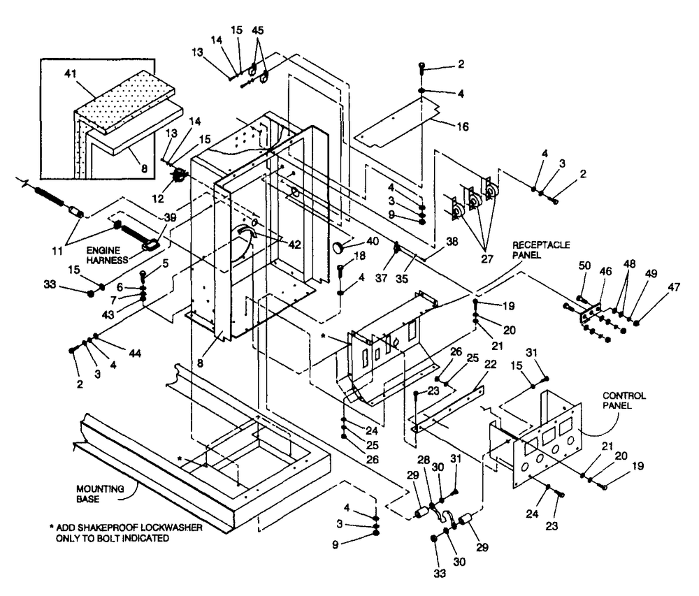 Connection Panel Diagram and Parts List for 4359-1  Generac Generator