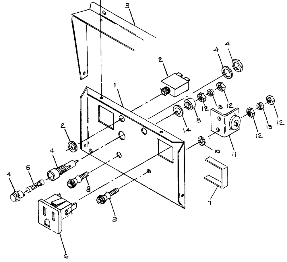 Control Panel No. 61795 Diagram and Parts List for H2450 (8750-2)(8750-2) Generac Generator