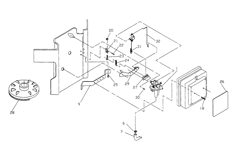 Lp Carburetor And Air Cleaner Diagram and Parts List for 0751-5  Generac Generator