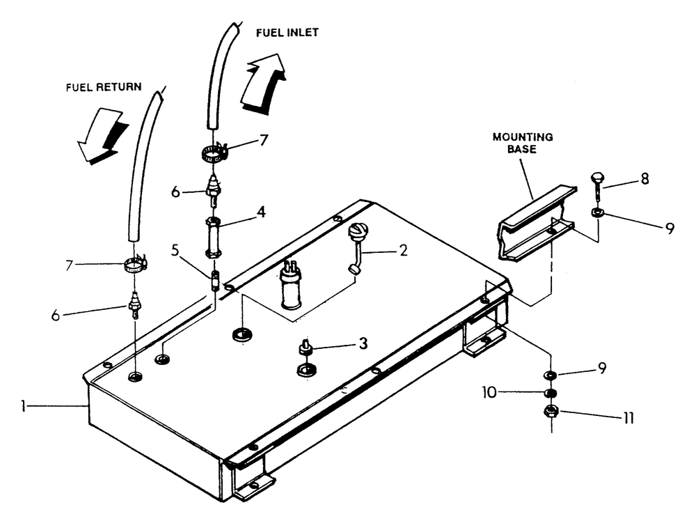 Base Fuel Tank Diagram and Parts List for 0458-0  Generac Generator