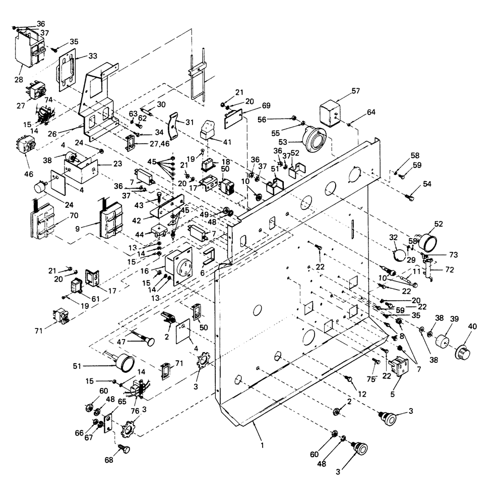 Control Panel Assembly Diagram and Parts List for 6962-4  Generac Welder