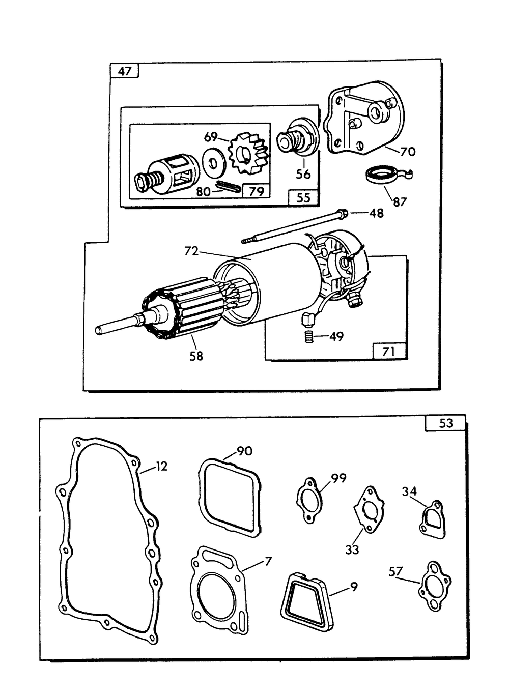 Gn-480 Engine (Part 1) Diagram and Parts List for 9067-6  Generac Generator