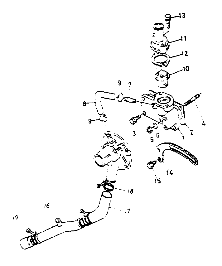 Water Flange Group Diagram and Parts List for 1008-D  Generac Welder