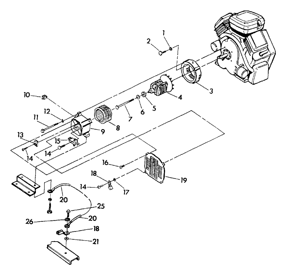 Generator Diagram and Parts List for MC1259 (0640-0)(0640-0) Generac Generator