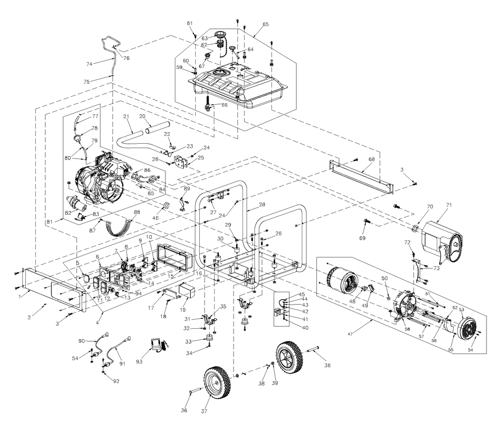 Parts Manual 7.5e&8ekw 49st Diagram and Parts List for 0065140 (8129687 - 8129750)(2013) Generac Generator