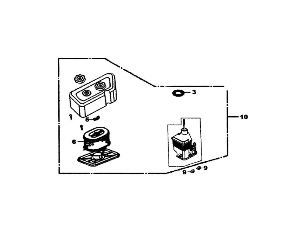 Air Cleaner Diagram and Parts List for 005993-0  Generac Pressure Washer