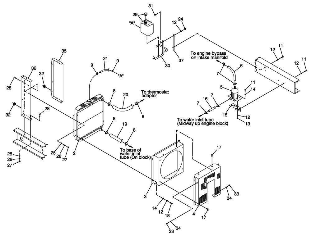 Ev Radiator 1.5l Diagram and Parts List for 0041260 (3167756 - 3214478)(2014) Generac Generator