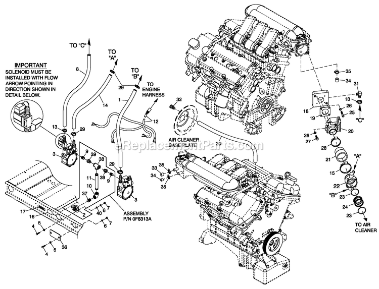 Fuel System Nat. Gas 3.0l G14 Diagram and Parts List for QT06030KNAN (4939531)(2008) Generac Generator