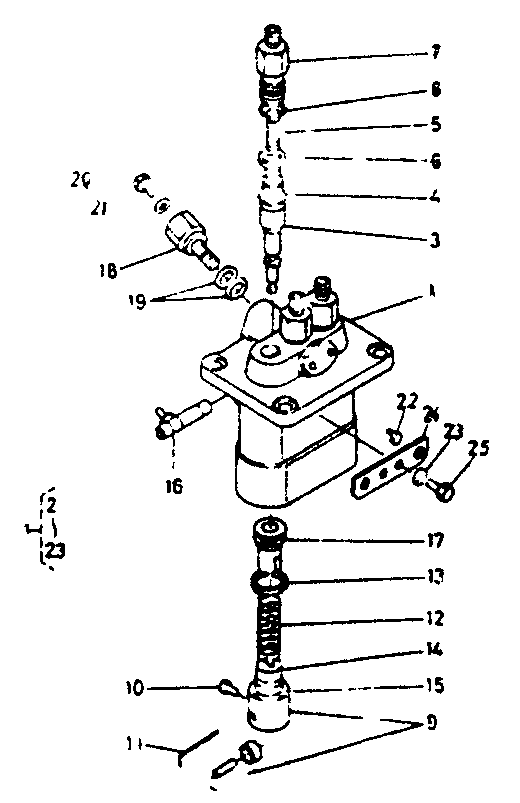 Injection Pump Diagram and Parts List for 1008-B  Generac Welder