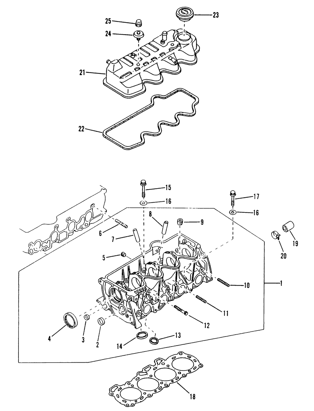 Cylinder Head And Rocker Cover 1 Diagram and Parts List for 8947-1  Generac Generator
