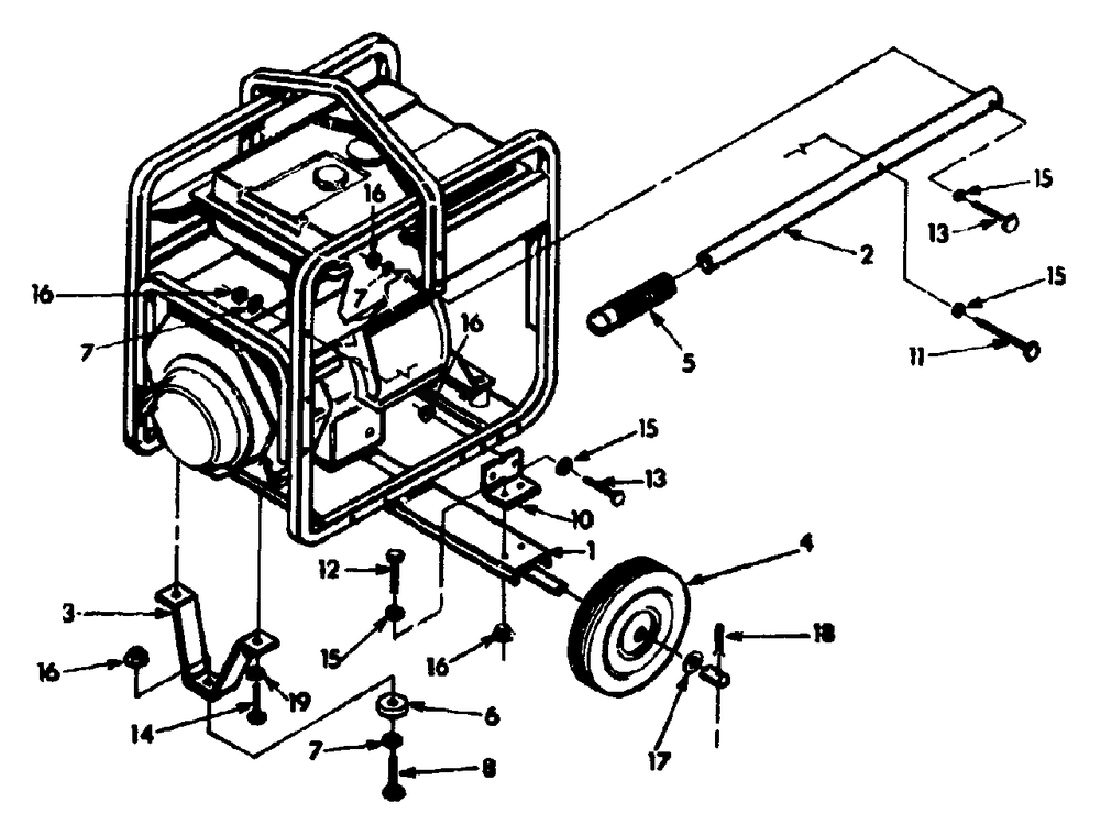 Wheel Kit Diagram and Parts List for 4W113D (9163-2)(9163-2) Generac Generator