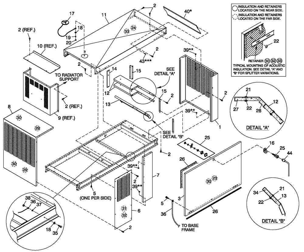 Ev Enclosure C2 3.0l Diagram and Parts List for 0052260 (0005V08705)(2005) Generac Generator