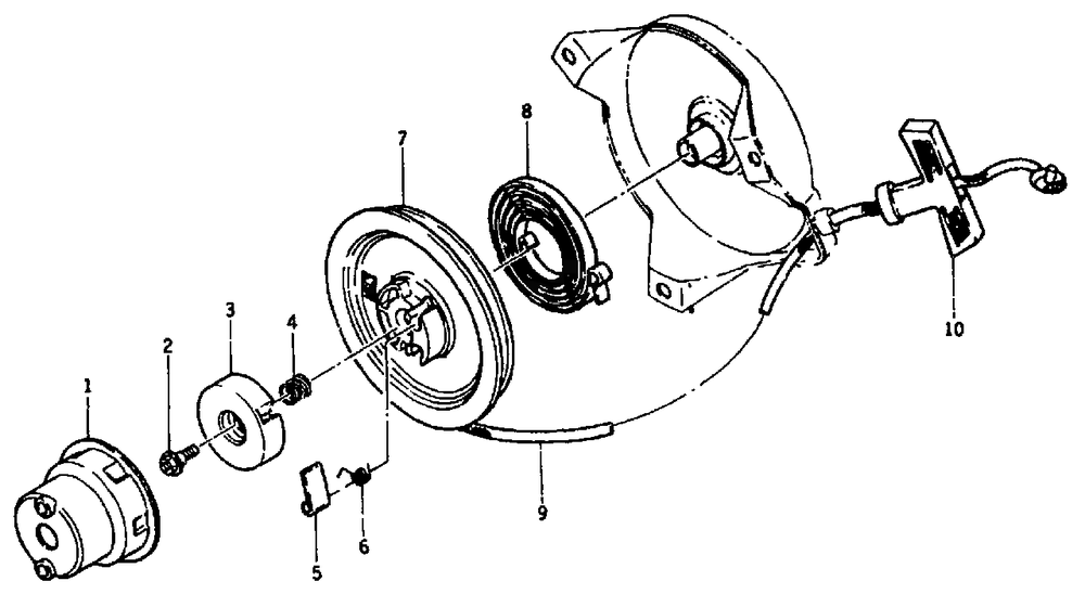 Recoil Starter - 5 Horsepower Kawasaki Engine Diagram and Parts List for G2450 (8773-0)(8773-0) Generac Generator