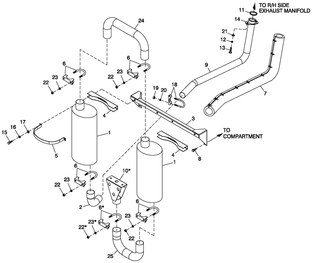 Muffler Exhaust Diagram and Parts List for ST03524AVAN (4530446)(2006) Generac Generator