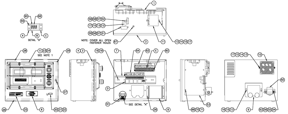 H Panel 2a Battery Charger Diagram and Parts List for QT05554ANSN (4169523 - 4188696)(2005) Generac Generator