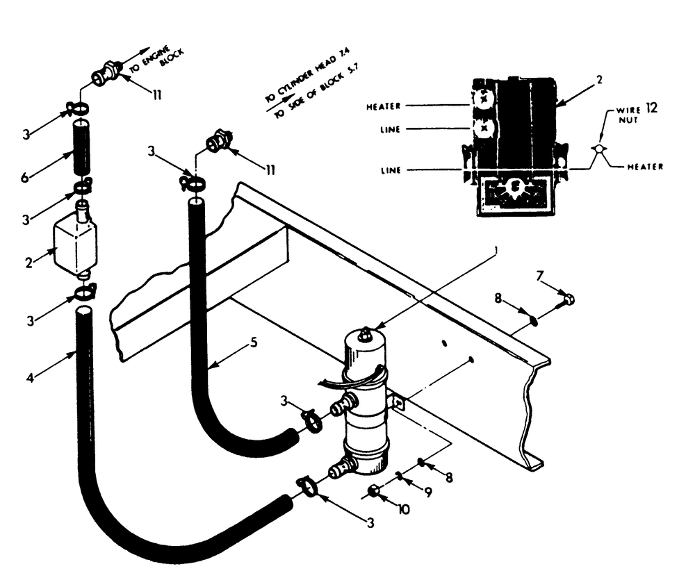 Engine Coolant Heater Diagram and Parts List for 9303-8  Generac Generator
