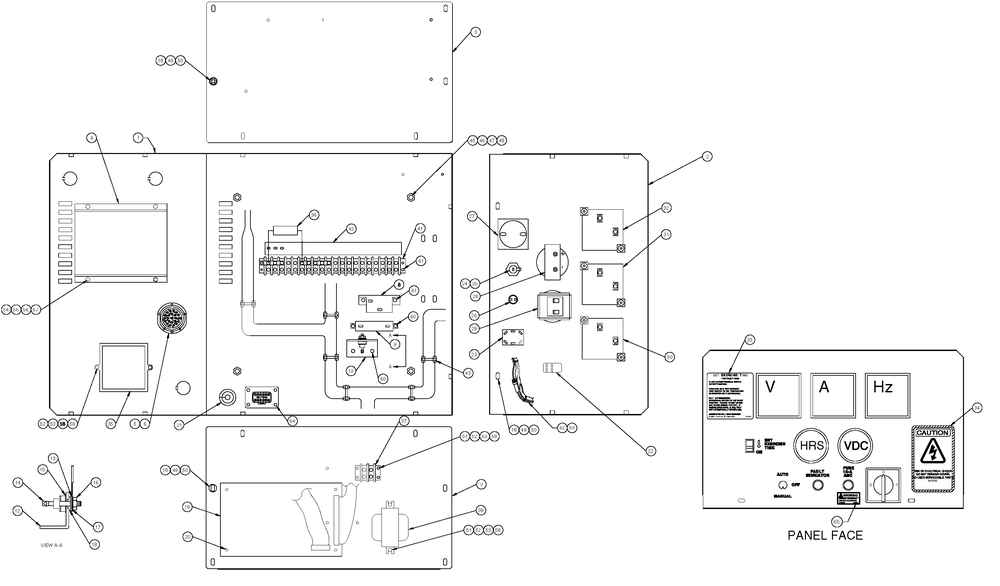 Av Control Panel Pre-Pck 4.3 Diagram and Parts List for 0047490 (3650293 - 3651545)(2002) Generac Generator