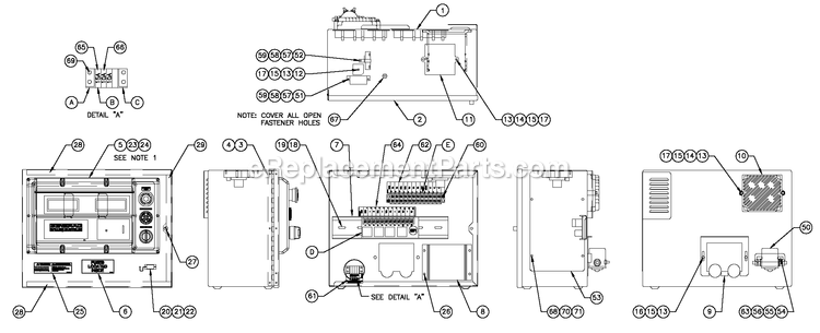 H Panel 2a Battery Charger Diagram and Parts List for CT15068GNSN (2408V28069)(2008) Generac Generator